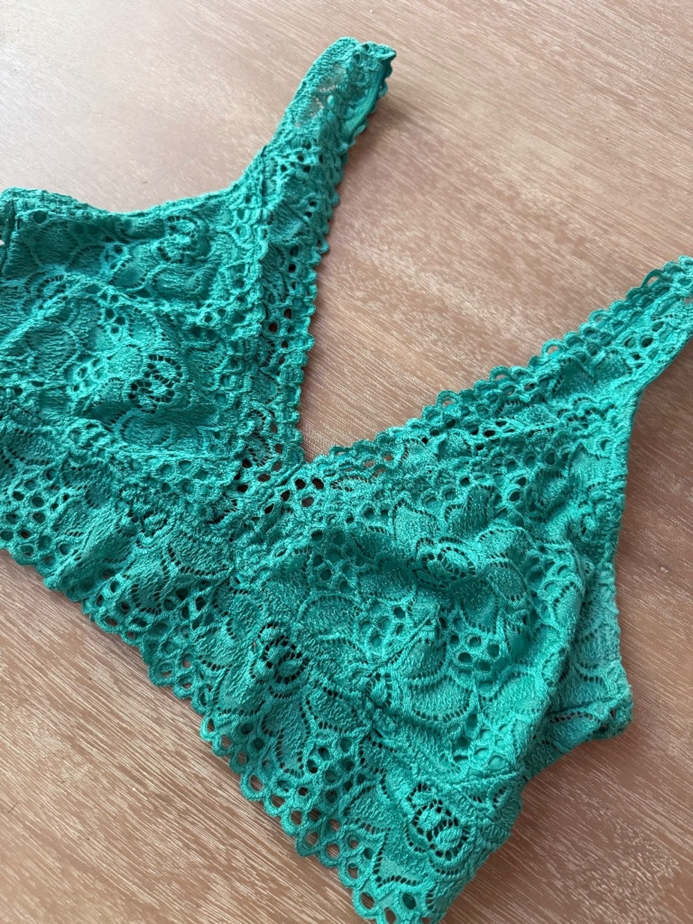 aerie Deep V Lace Bralette | XL